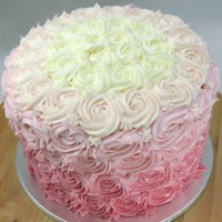 2. Ombre Swirl Roses 3 Layer cake 
